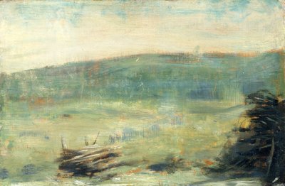 1878年または1879年のサントゥアンの風景。 作： Georges Pierre Seurat