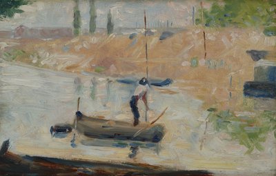 ボートに乗った男、1884年 作： Georges Pierre Seurat