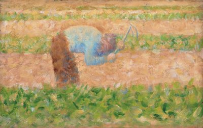 鍬を持つ男、c。 1882年。 作： Georges Pierre Seurat