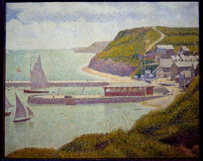 Port en Bessin, before port, maree haute ジョルジュ・スーラ(1859-1891)の絵画 1888 Sun.0,67x0,82 m パリ、オルセー美術館 作： Georges Pierre Seurat