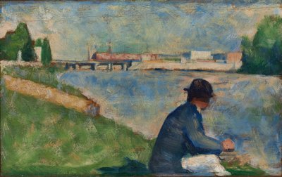 「アニエールの水浴者」のための研究、1883年から1884年 作： Georges Pierre Seurat