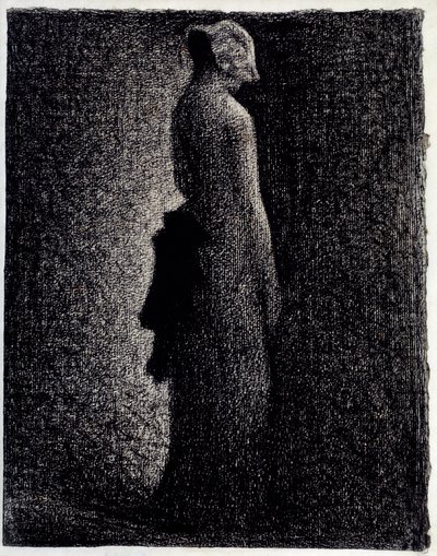 黒い結び目 ジョルジュ・スーラ（1859-1891）の鉛筆画 1882年頃 薄さ0.31 x 0.23 m パリオルセー美術館 作： Georges Pierre Seurat