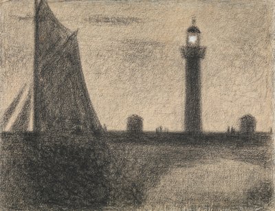 オンフルールの灯台、1886年。 作： Georges Pierre Seurat