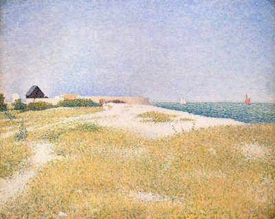 サムソン砦の眺め、1885 年。 作： Georges Pierre Seurat