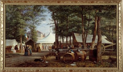1850年のロッジの饗宴。ジョルジュ・プリウールの絵画（19世紀） 作： Georges Prieur