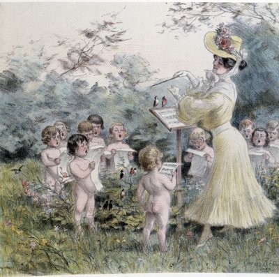 情事：若い女性がケルビンを歌う 作： Georges Redon