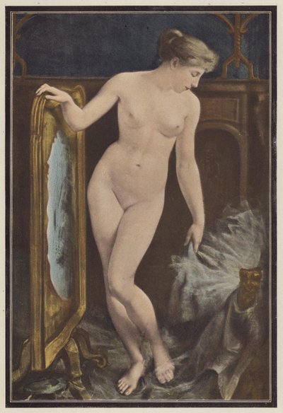 頭飾りを考えている女性（カラーリソ） 作： Georges Roussin