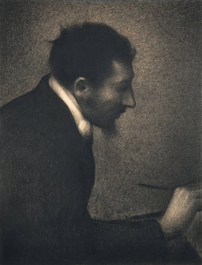 アマンジャン、1882年-83年（ミシャレー紙にクレヨンのコンテ） 作： Georges Seurat