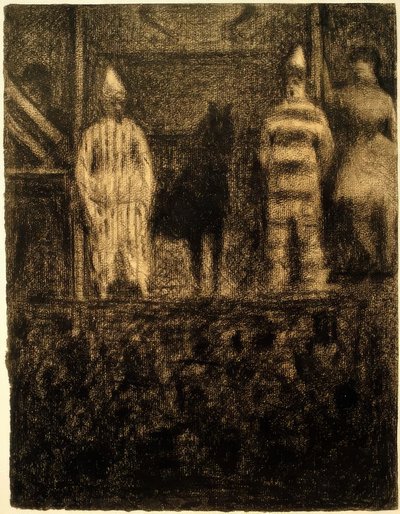 ピエロとポニー（ウネパレード）（ピエロとポニー-パレード） 作： Georges Seurat