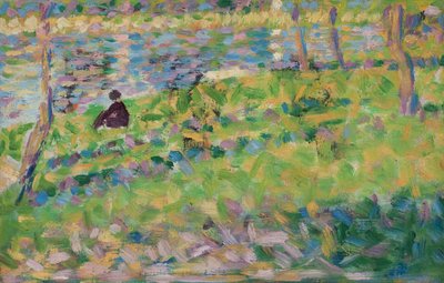 フランス語：Paysage, homme assis 作： ジョルジュ・スーラ