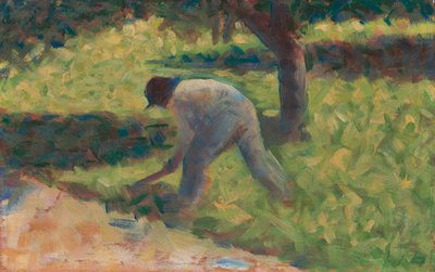 鍬を持った農民、1882年 作： Georges Seurat