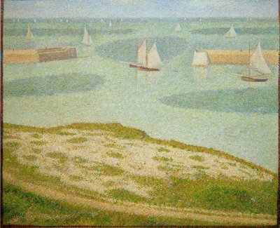 Port-en-Bessin、外港への入り口 作： Georges Seurat