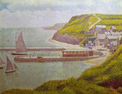 ポルテンベッシン、アウターハーバー、満潮（カルバドス） 作： Georges Seurat