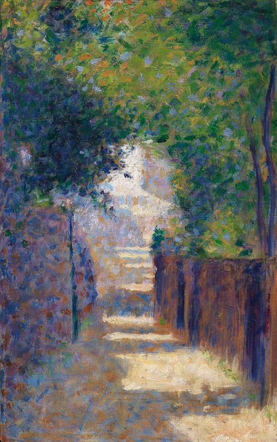 春のセントビンセント通り、1884年頃 作： Georges Seurat