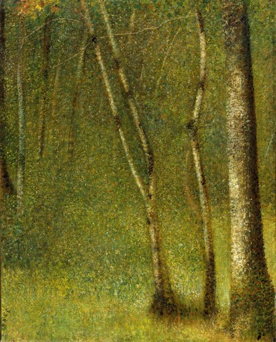 ポンタウベールの森、1881 作： Georges Seurat
