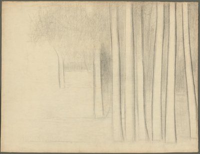 木の幹（『ラ・グランド・ジャット』のための習作） 作： Georges Seurat