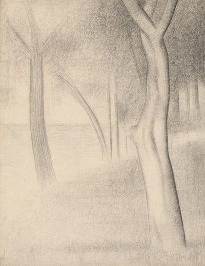 樹木（『ラ・グランド・ジャット』のための習作） 作： Georges Seurat