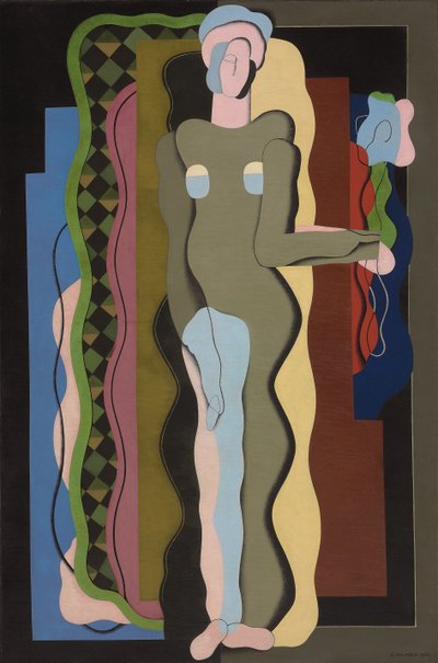 花とヌード;ニューアラフルール、1928 作： Georges Valmier