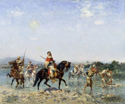 アラブ騎兵隊の小川の流れ、 作： Georges Washington