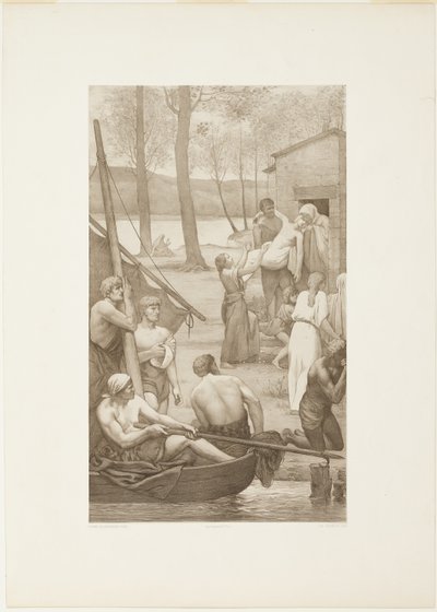 聖ジュヌヴィエーヴの司牧生活（左のパネル） 作： Georges William Thornley