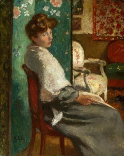 座っている女性 作： Georges d Espagnat