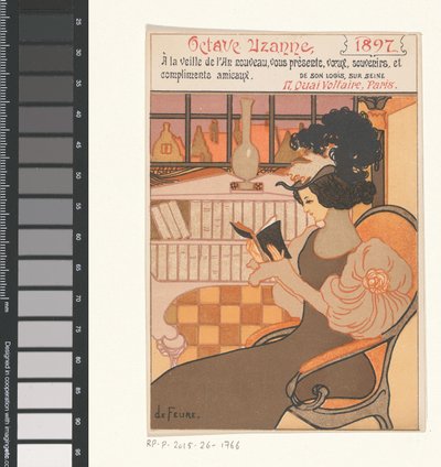1897年のオクターブ・ウザンヌからの新年の挨拶 作： Georges de Feure