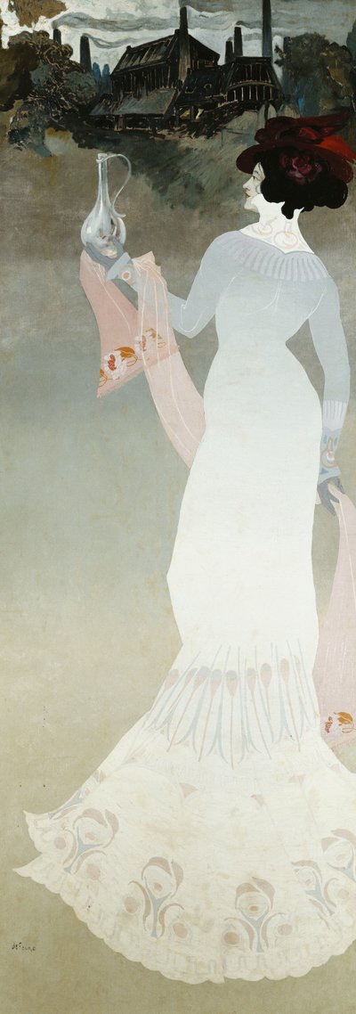 ガラスの芸術; Le Verrerie、またはL&39;Art due Verre、1900年頃（キャンバスに油彩） 作： Georges de Feure