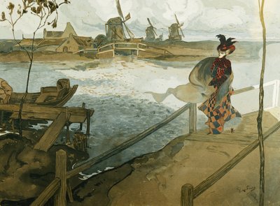 強風;風の強風 作： Georges de Feure