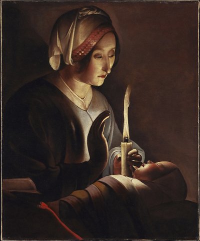 聖子とキリストの子、1645年-1650年 作： Georges de La Tour