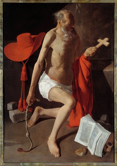 懺悔する聖ジェロームジョルジュ・ド・ラ・トゥール（1593-1652）の絵画 作： Georges de La Tour