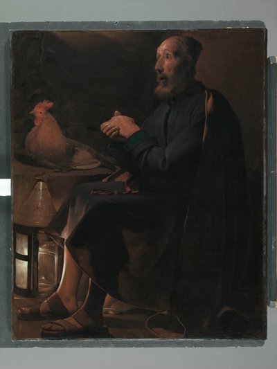 聖ペテロ後悔、1645 作： Georges de La Tour