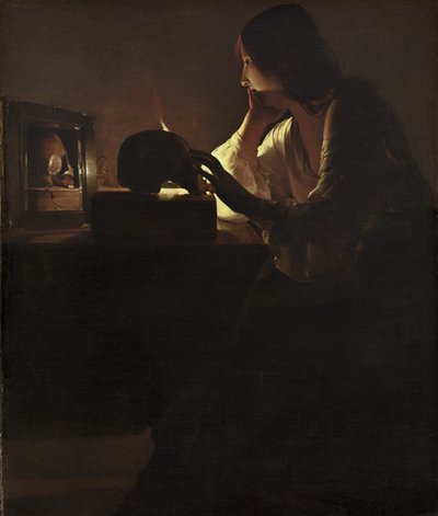悔い改めたマグダーレン、1635-40 作： Georges de La Tour