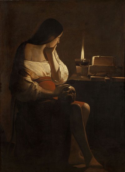 悔い改めたマリア・マグダレン 作： Georges de La Tour