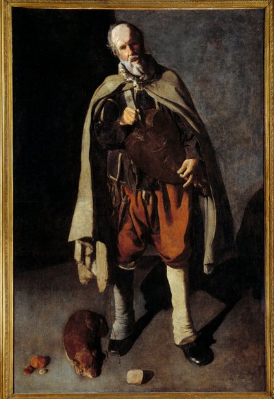 老犬のこと塔のジョージ（1593-1652）の絵 作： Georges de La Tour