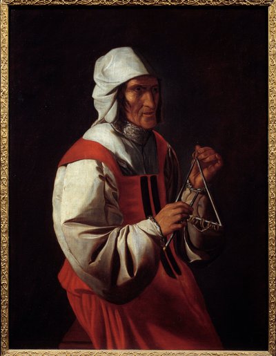 トライアングル奏者。ジョルジュ・ド・ラ・トゥール（1593-1652）の絵画 作： Georges de La Tour