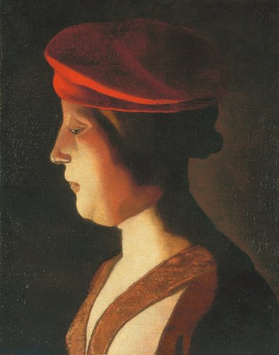 女性の頭;断片（キャンバスに油彩） 作： Georges de La Tour