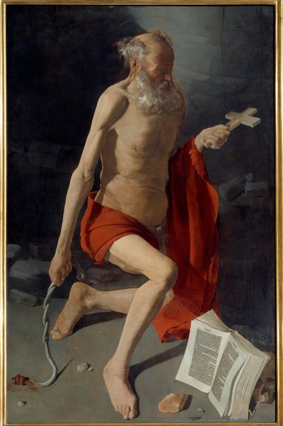 聖ジェロームジョルジュ・ド・ラ・トゥール（1593-1652）の絵画 作： Georges de La Tour