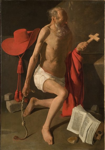 悔恨の聖ジェローム（帆布に油彩） 作： Georges de La Tour