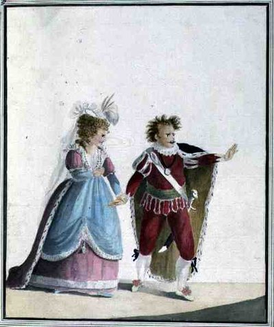 ジョン・エドウィン（1749-90）とサラ・シドンズ（1755-1831）（水彩・紙） 作： Georgiana Jane Keate