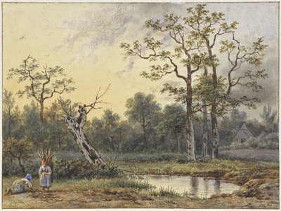 採集者が 2 人いる風景 作： Georgius Jacobus Johannes van Os
