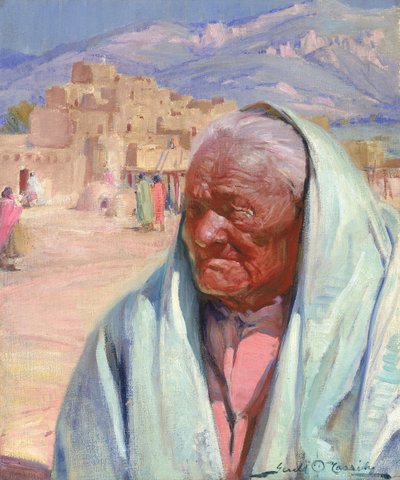 アントニオ・コンチャ、タオスの老人、1924年。 作： Gerald Cassidy