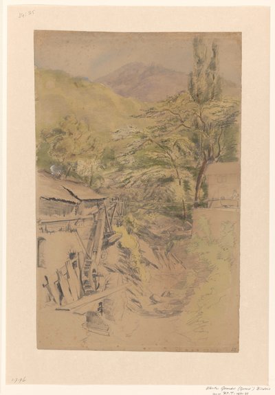 水車のある山の風景 作： Gerard Bilders