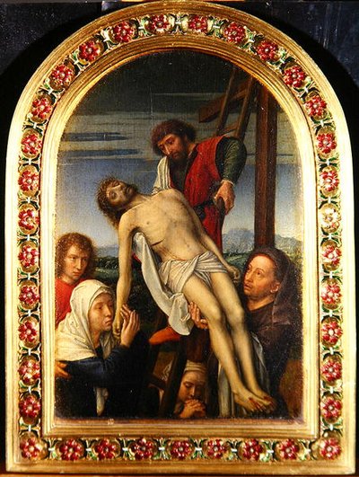 デポジション」1500年頃～20年頃（パネルに油彩 作： Gerard David