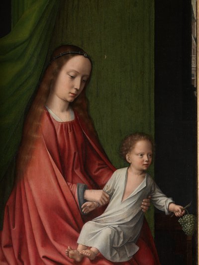 キリストのバプテスマの外装パネルの詳細、1502-08年頃（パネルに油彩） 作： Gerard David