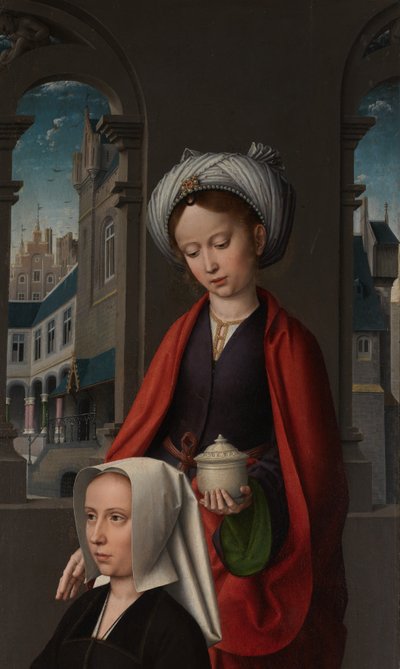キリストのバプテスマの外装パネルの詳細、1502-08年頃（パネルに油彩） 作： Gerard David
