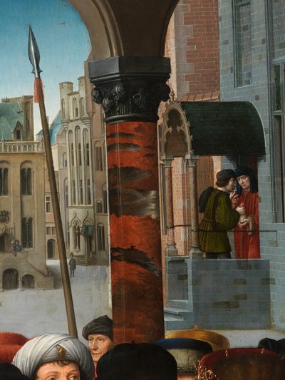Detalhe do julgamento de Cambises 作： Gerard David