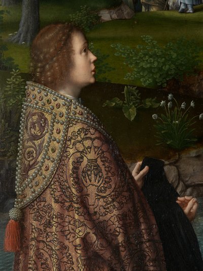 キリストのバプテスマの中央パネルの詳細、1502-08年頃（パネルに油彩） 作： Gerard David