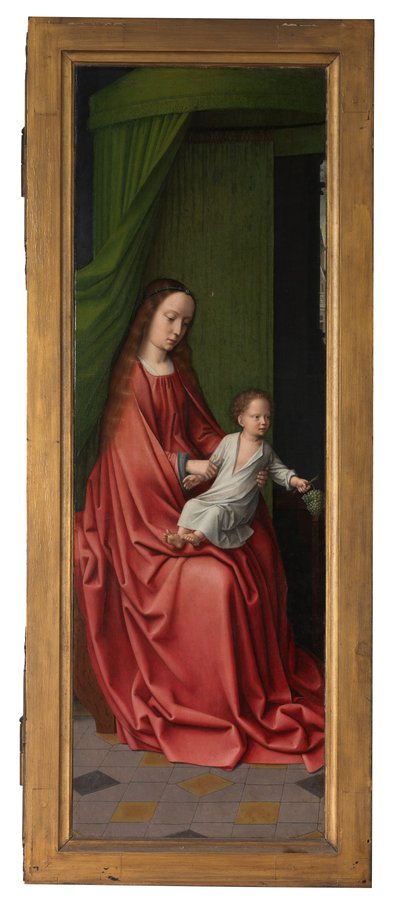 キリストのバプテスマの外装パネル、c.1502-08（パネルに油彩） 作： Gerard David