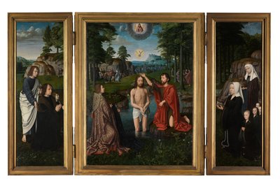 キリストのバプテスマ、1502-08年頃（パネルに油彩） 作： Gerard David