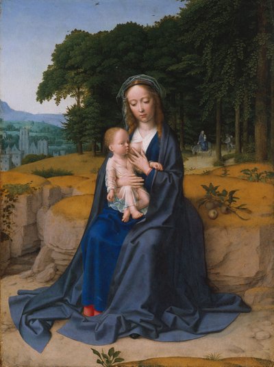 エジプトへの逃避の残り、c.1512–15（木の油） 作： Gerard David